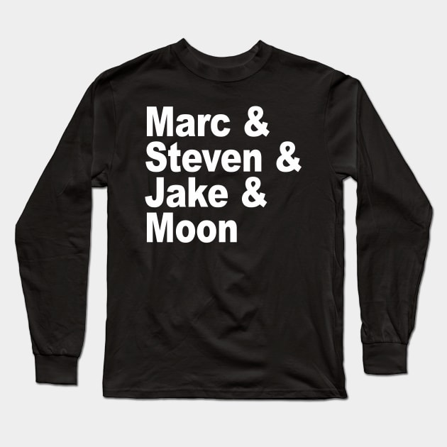 Moon Knight Names - Black Long Sleeve T-Shirt by SensaWonder